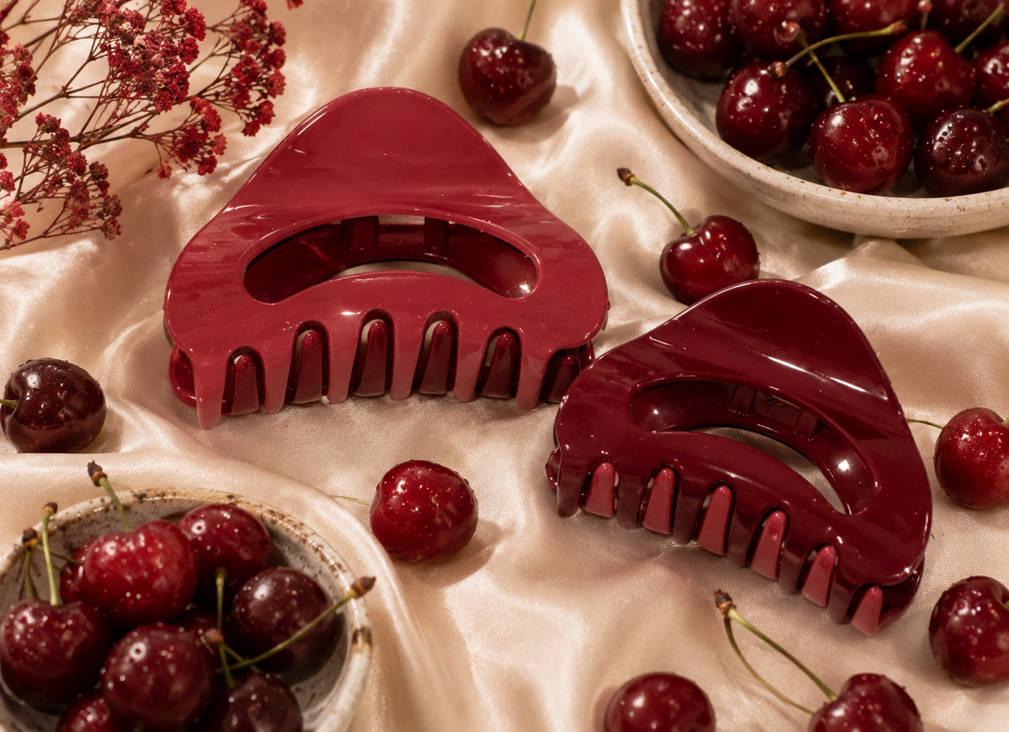 Cherry Luxe Claw Clip