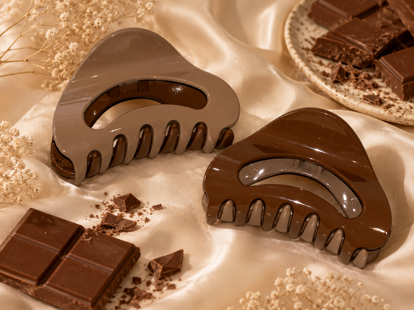 Mocha Chocolate Luxe Claw Clip