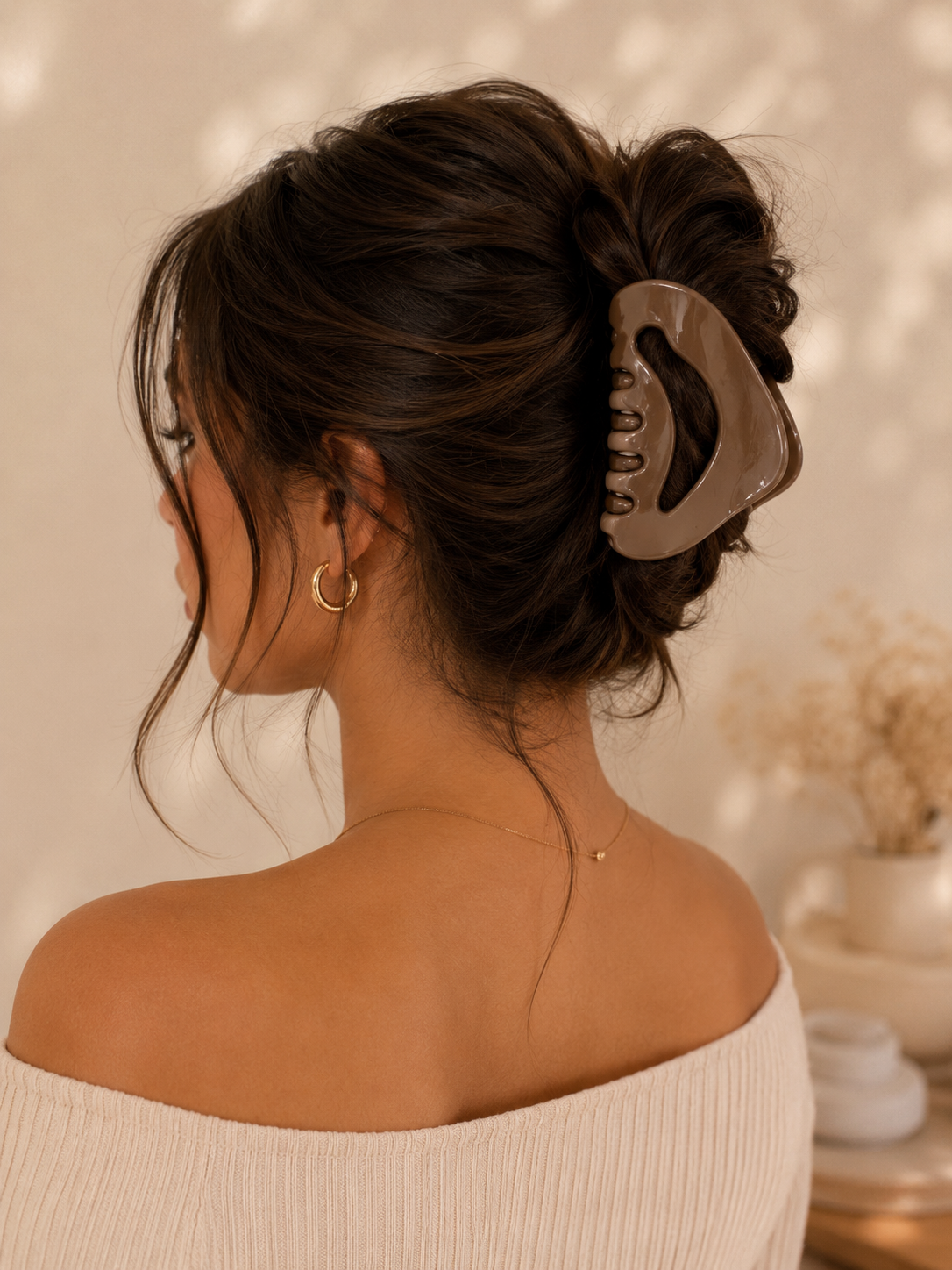 Mocha Chocolate Luxe Claw Clip